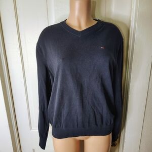 Tommy Hilfiger Men's Dark Blue V-Neck Sweater